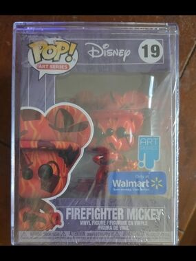 Funko Pop! Firefighter Mickey Art Series Walmart Exclusive w/ sealed hard case